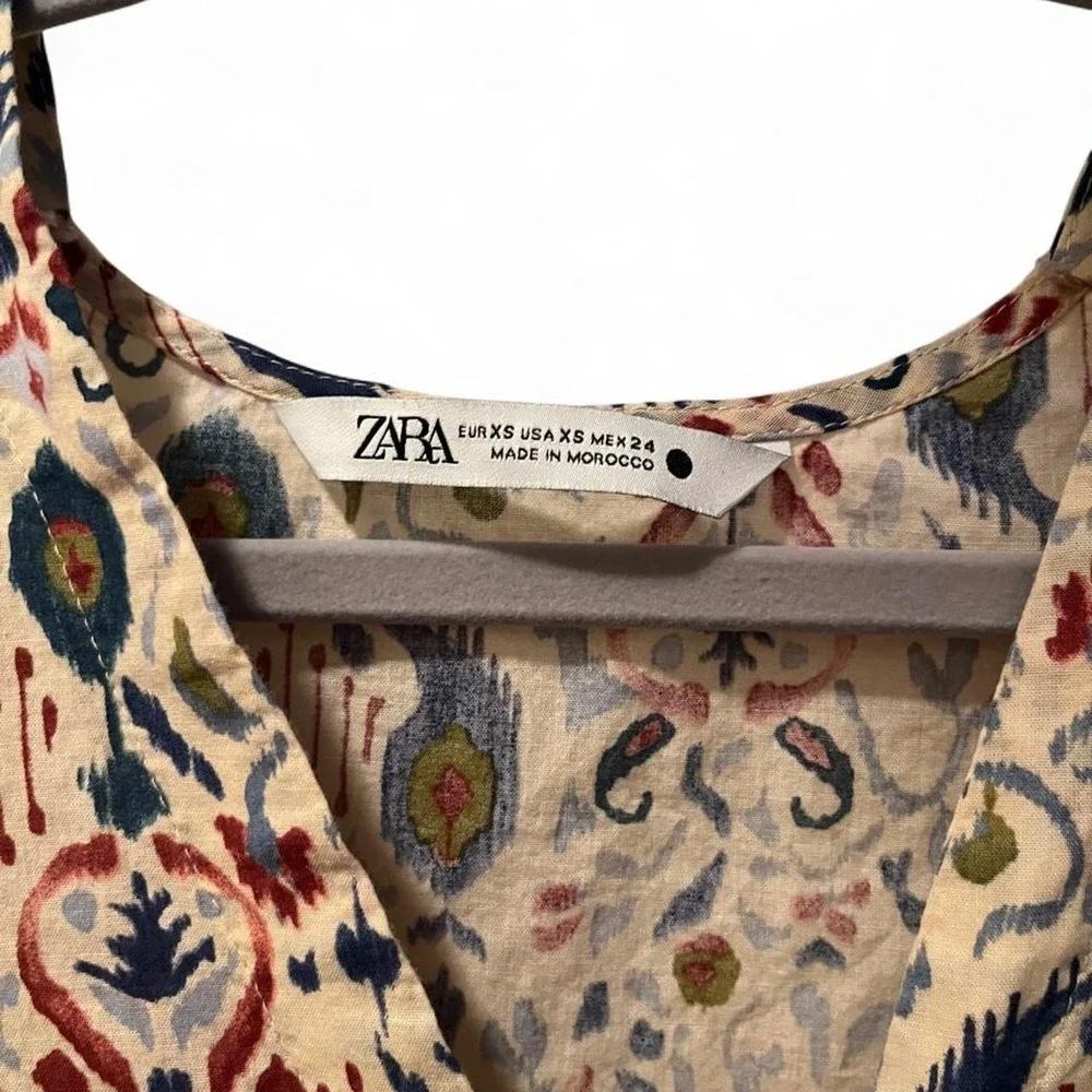 Zara fall autumnal midi dress with floral and leaf motifs